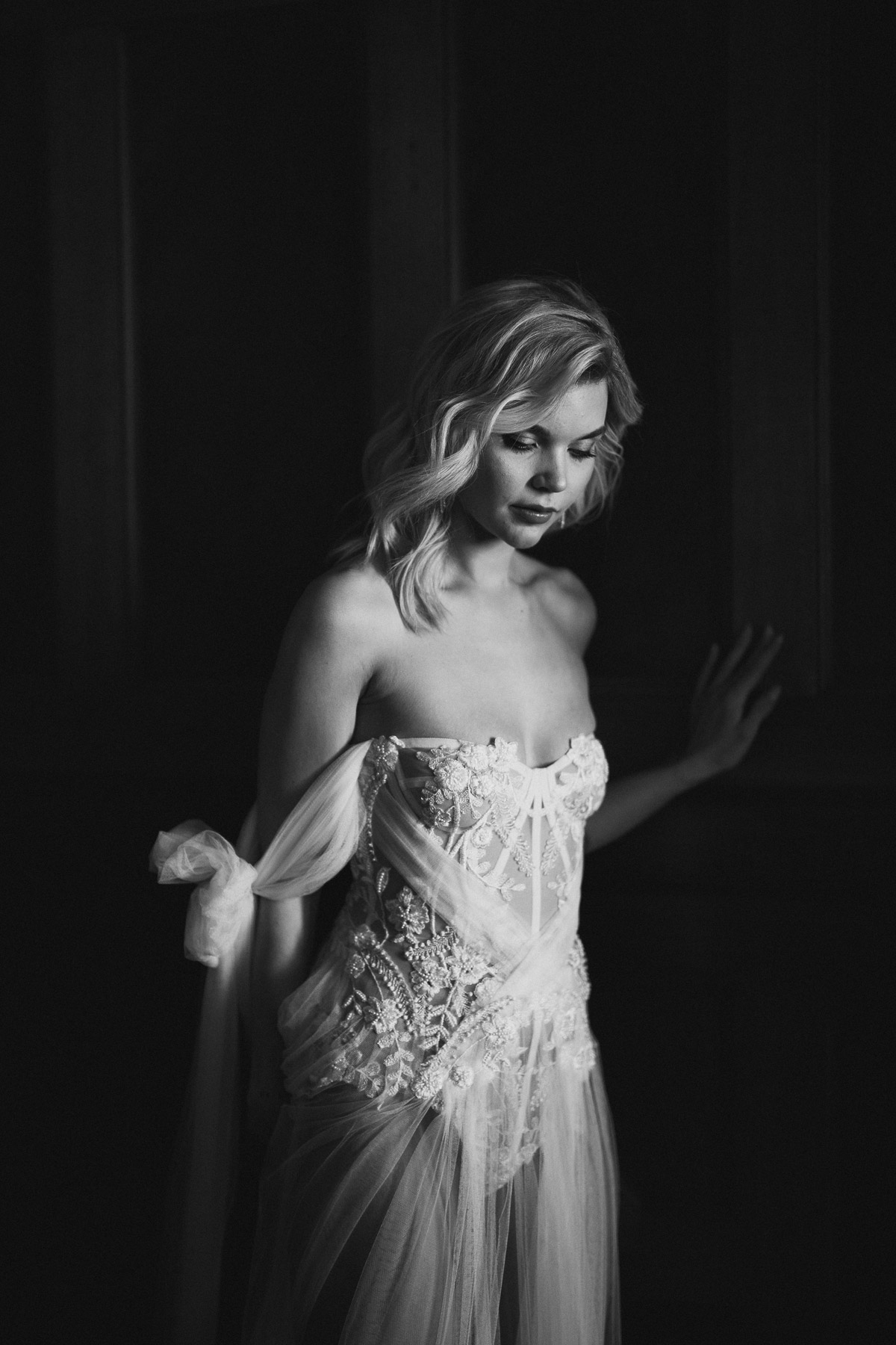 Boudoir zur Hochzeit Brautportrait