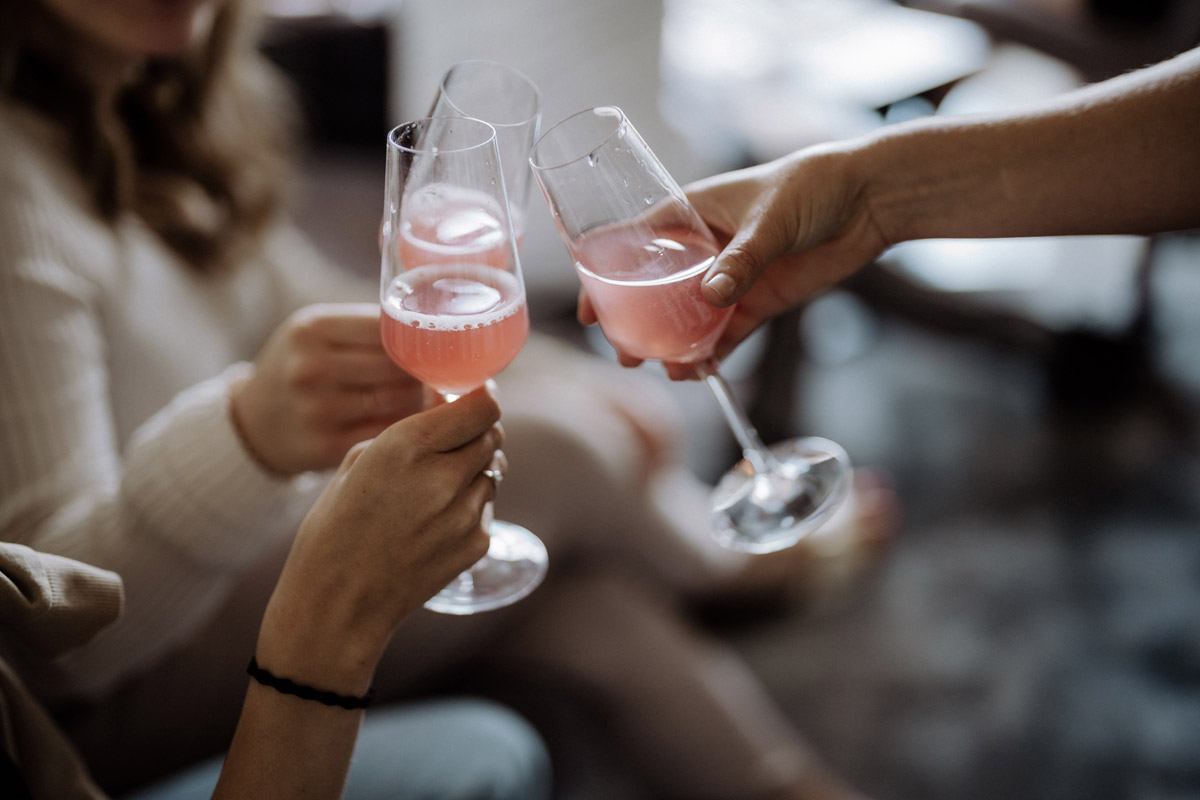 Detailaufnahme Gläser beim Getting Ready