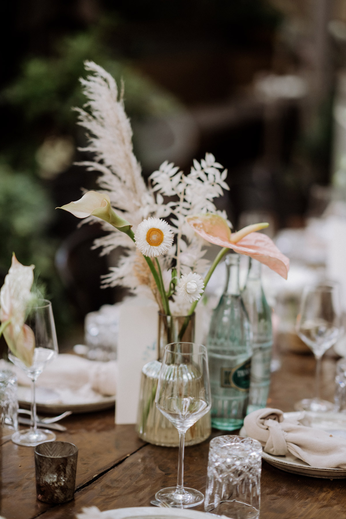 Hochzeitstisch Dekoration Blumen wanna marry