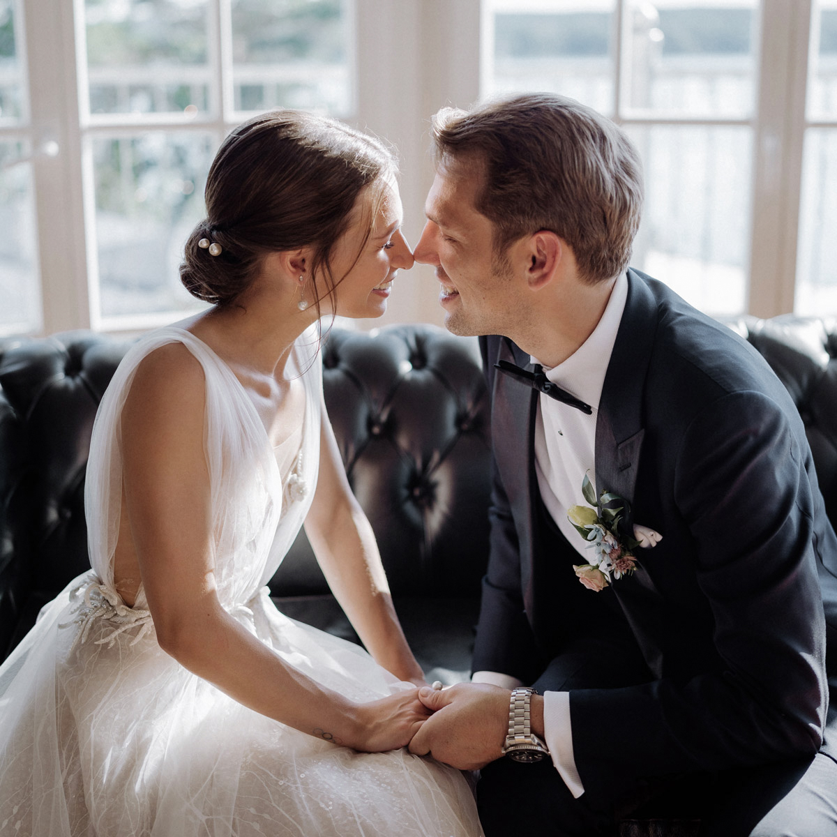 Brautpaarfoto Nase an Nase