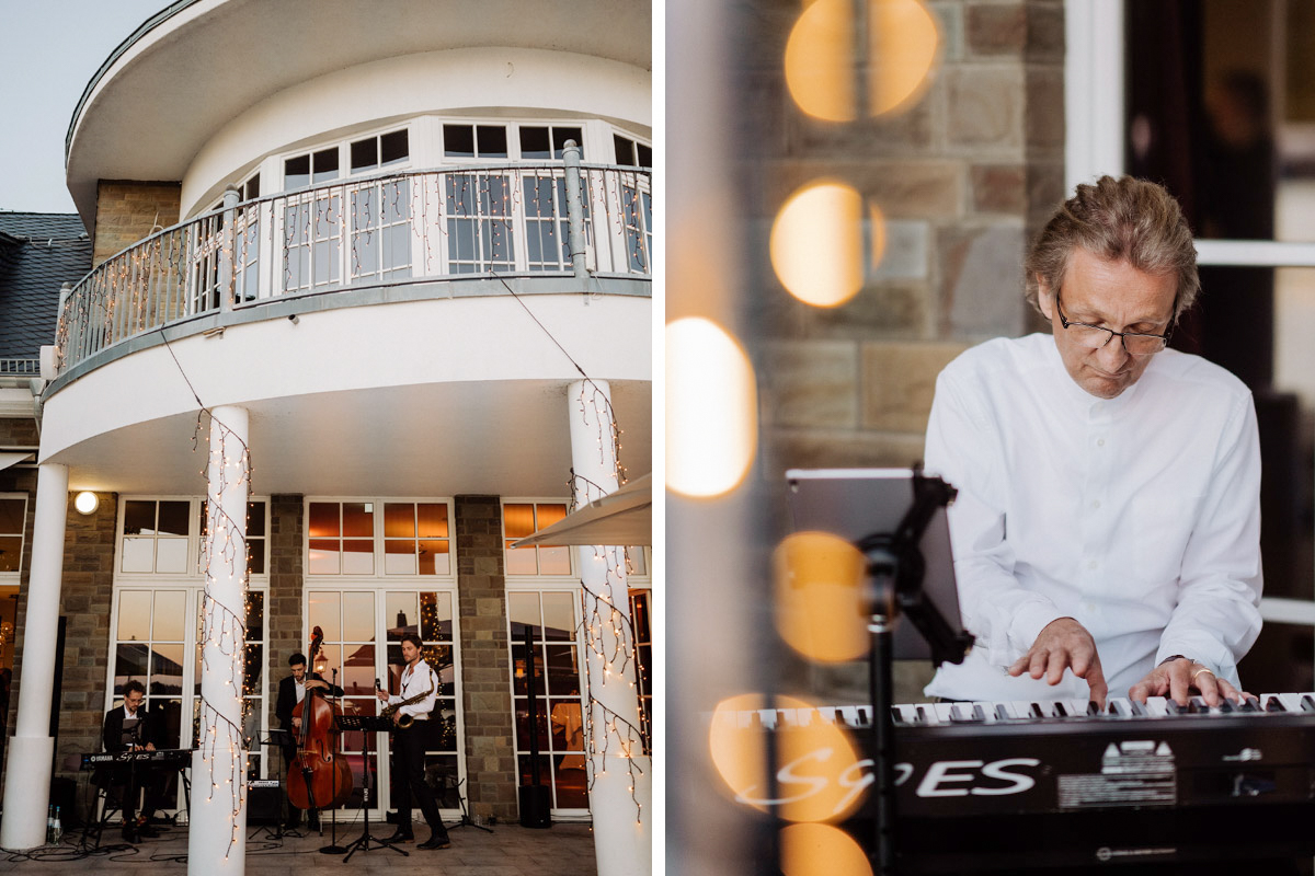 Wannseeterrassen Außenaufnahme mit Musikern