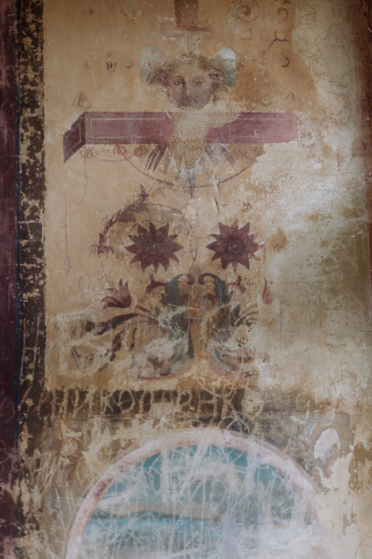 Wandmalerei im Schloss Belvedere auf dem Pfingstberg