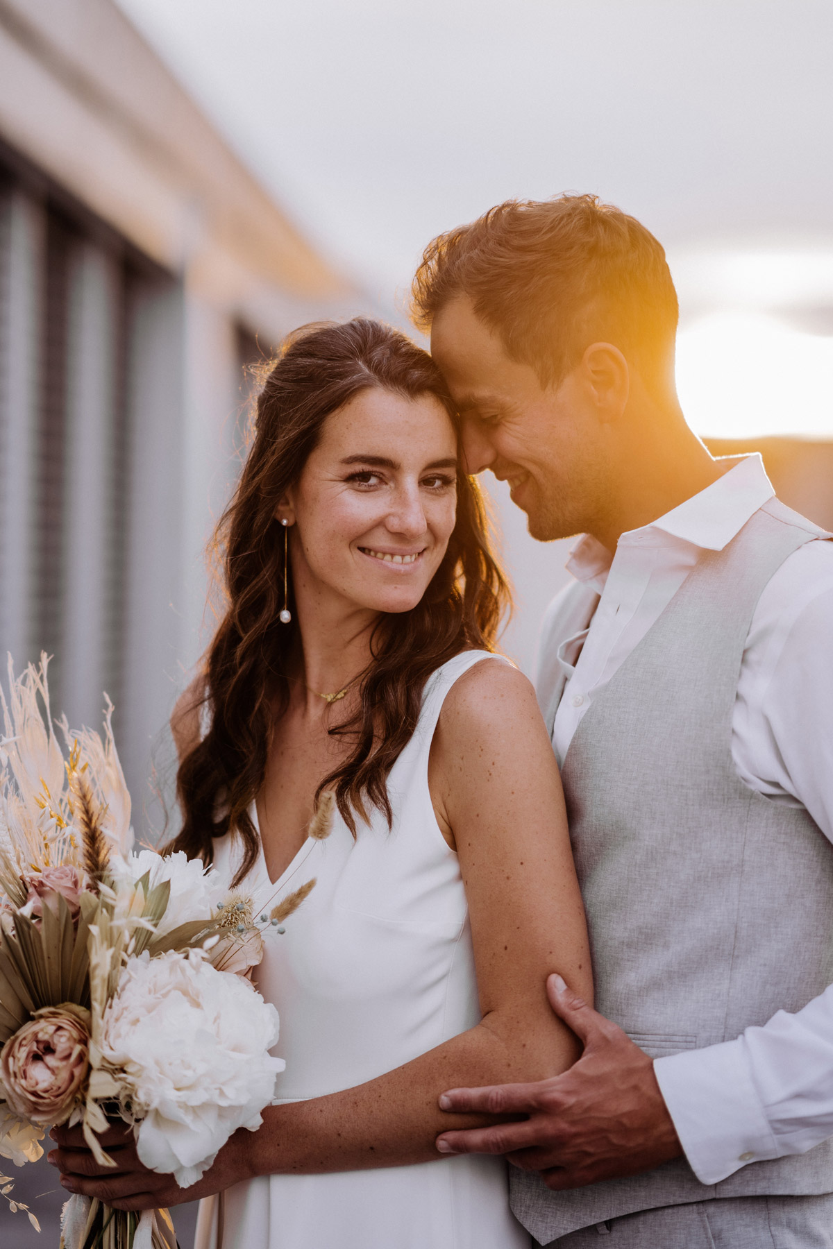 Intimes Braut-Portrait im goldenen Abendlicht