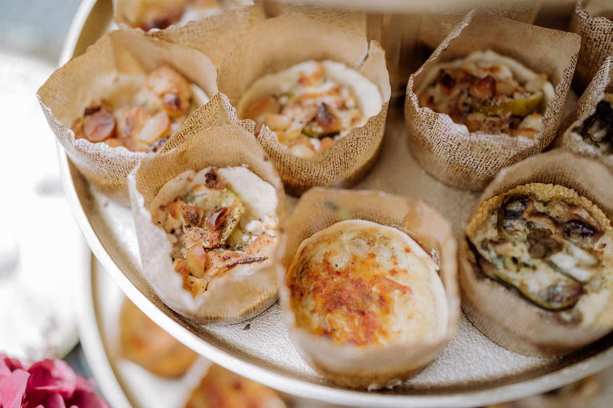 Detailaufnahme der Canapés zum Sektempfang